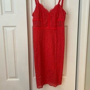 Coral lace dress